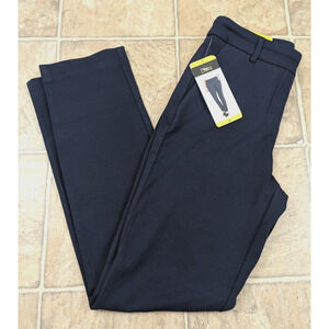 New Dalia sz S Ponte Knit Pants navy blue pull on stretchy tummy control 3545